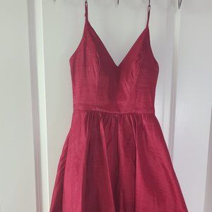 Red hi-low dress